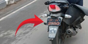 ड्यूटी पर सिपाही, नियम हुए गायब? लखनऊ में ट्रैफिक पुलिस की बाइक की नंबर प्लेट पर उठे सवाल