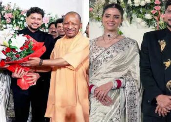 कुलदीप यादव के रिसेप्शन में पहुंचे CM योगी, क्रिकेटर ने पैर छूकर लिया आशीर्वाद