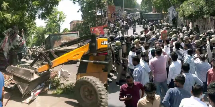 लखनऊ कचहरी में बुलडोजर एक्शन से बवाल! वकीलों का हंगामा, 2 दिन कोर्ट बंद करने का ऐलान
