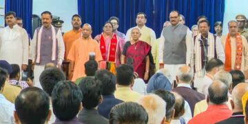 राजभवन में हुआ मंत्रिमंडल विस्तार, भूपेंद्र चौधरी और मनोज पांडेय सहित 6 नेताओं ने ली शपथ