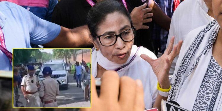 ममता बनर्जी की कार पर पथराव और जूते-चप्पल फेंकने का आरोप, ‘चोर-चोर’ के नारों से गरमाया Bengal