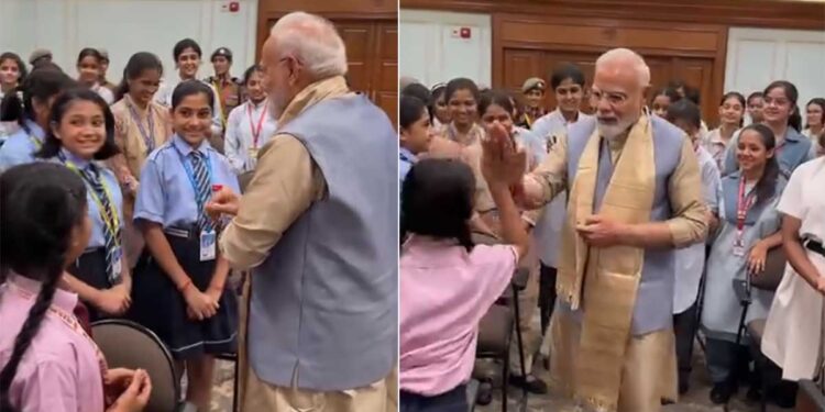 PM मोदी का बच्चों के साथ Raksha Bandhan Celebration, राखी बंधवाकर किया High-Five; Video हुआ वायरल